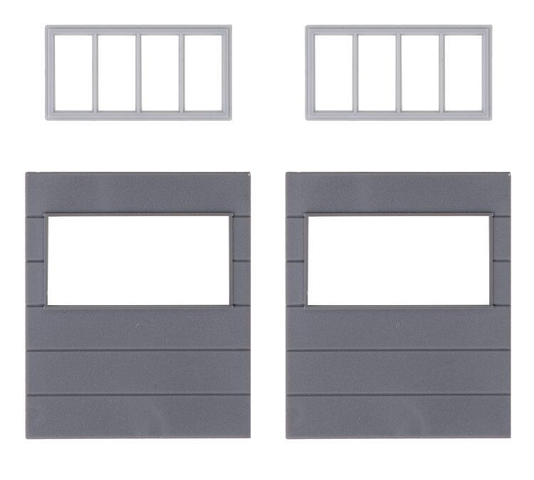 2 Wandelemente mit horizontalen Fenstern, Goldbeck von Faller