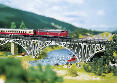 Faller 282915 Z Stahlträgerbrücke 1gleisig Universell (L x B x H) 220 x 25 x 47mm von Faller