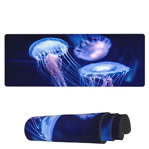 Famame Laptop-Mauspad, Unterwasser-Quallen, Schreibtischunterlage mit genähten Kanten, 80 x 30 cm, rutschfest, große Tastatur, Gummi, Schreibtischunterlage für Büro und Zuhause Famame Laptop-Mauspad, Unterwasser-Quallen, Schreibtischunterlage mit genähten Kanten, 80 x 30 cm, rutschfest, große Tastatur, Gummi, Schreibtischunterlage für Büro und Zuhause von Famame
