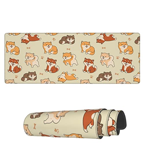 Famame Laptop-Mauspad, schöne Shiba-Inu-Hunde-Schreibtischunterlage mit genähten Kanten, 80 x 30 cm, rutschfest, große Tastatur, Gummi-Schreibtischunterlage für Büro und Zuhause Famame Laptop-Mauspad, schöne Shiba-Inu-Hunde-Schreibtischunterlage mit genähten Kanten, 80 x 30 cm, rutschfest, große Tastatur, Gummi-Schreibtischunterlage für Büro und Zuhause von Famame