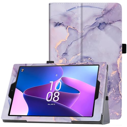 Famavala Folio-Schutzhülle für 25,7 cm (10,1 Zoll) Tablet (7. / 9. Generation, 2017/2019), automatische Wake/Sleep, nicht passend für Lenovo M10 Android-Tablet (violetter Marmor) von Famavala