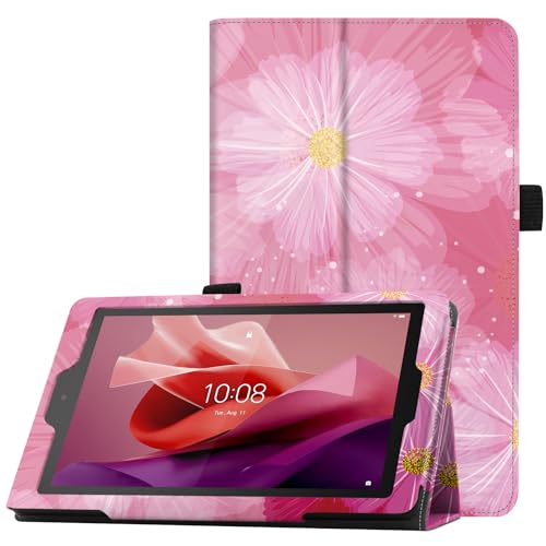 Famavala Folio-Schutzhülle kompatibel mit 17,8 cm (7 Zoll) Tablet, leicht und schlank, nicht passend für LG S7 2019 Release Tablet (rosa Blume) von Famavala