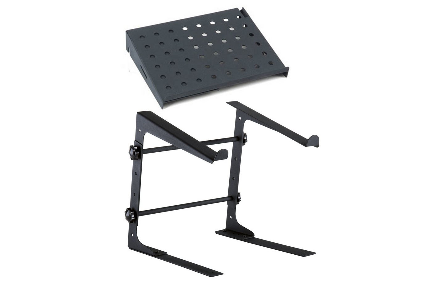Fame Audio Laptop-Ständer, (Laptop Stand und Tray Set Schwarz LS-1 DJE108, DJ-Möbel, Laptop Stands, Laptop Stand, Tray Set, Schwarz, LS-1, DJE108) von Fame Audio