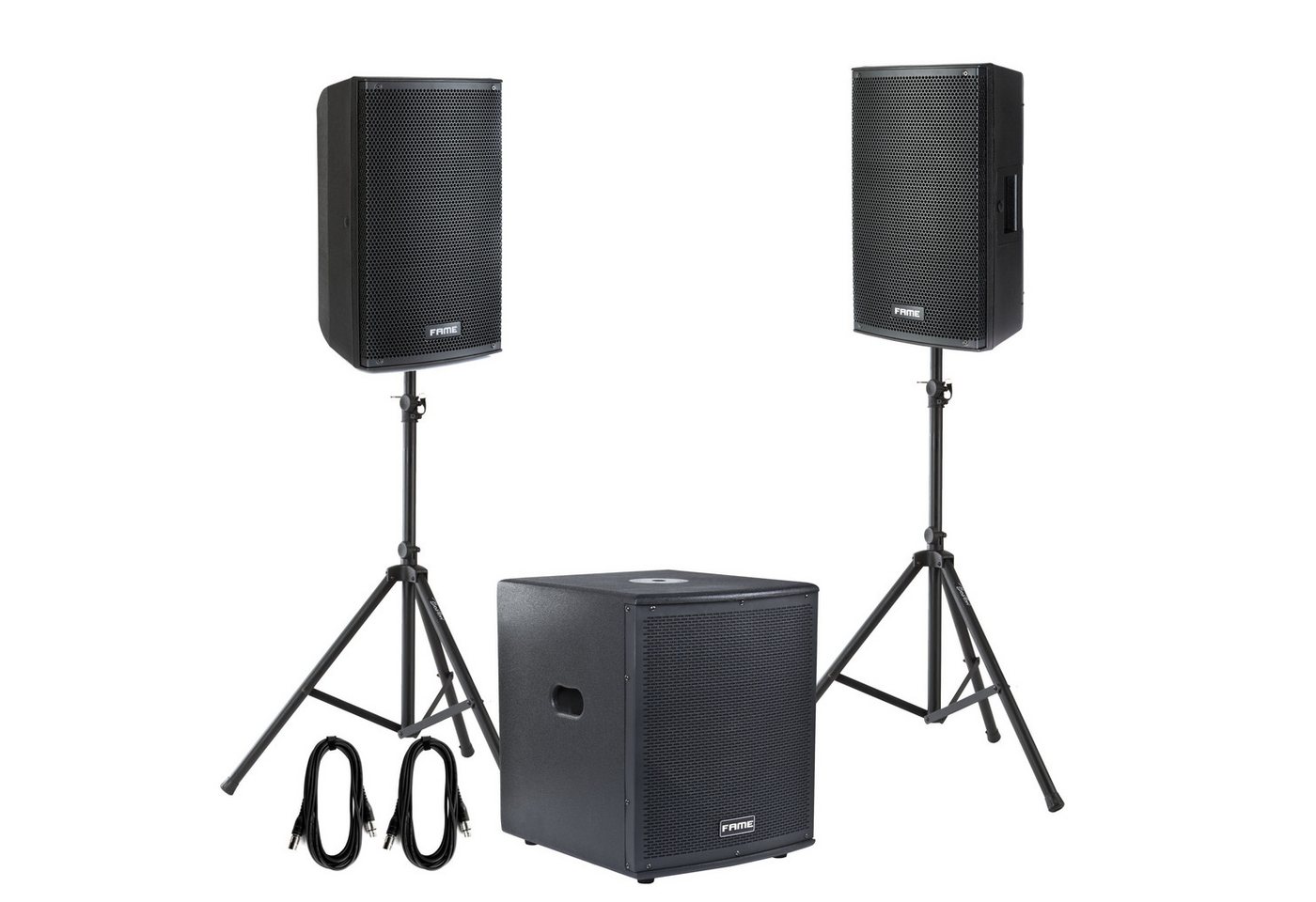 Fame Audio Lautsprechersystem (Challenger DSP Party 1, Aktives PA Set, 10" Topteil 12" Subwoofer) von Fame Audio