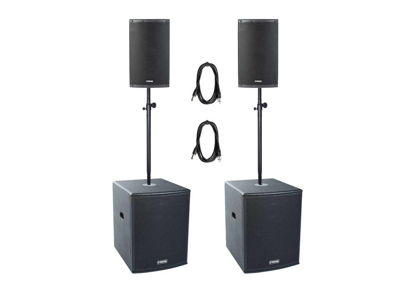 Fame Audio Lautsprechersystem (Challenger DSP Stage Set, Aktive Lautsprecher Bundle, 12" Topteil) von Fame Audio