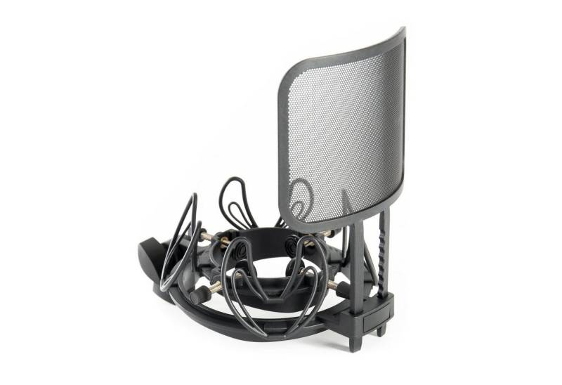 Fame Audio Mikrofon-Halterung, (EA 33 B Universal-Schwinghalterung für Mikrofone 1-8cm Durchmesser mit Trittschallisolierung höhenverstellbarer Poppschutz, Stative und Halter für Studio Equipment, Mikrofonspinnen, EA 33 B, Schwinghalterung Mikrofon, Trittschallisolierung) von Fame Audio