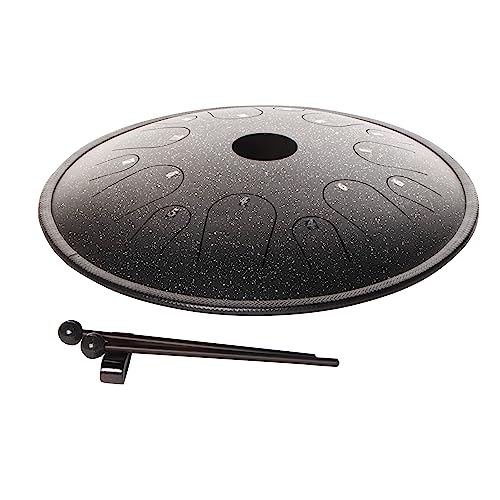 Fame 14" Copper Tongue Drum, Natural C, Black Sparkle, Steel Tongue Drum, 14 Tones, Includes Mallets and Bag, Perfect for Meditation, Music Therapy, Non-Tunable, Matte Finish von Fame