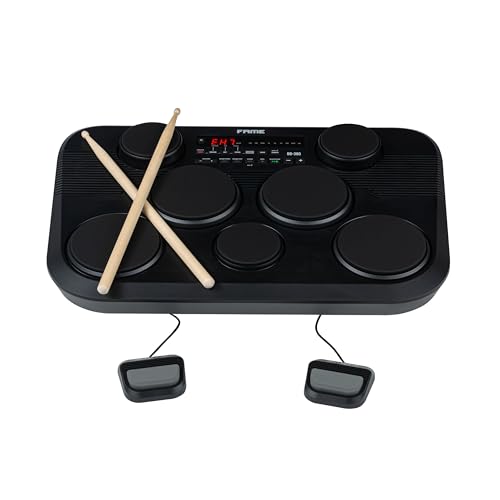 Fame DD-380 Digital Drum Set, Kompaktes E-Drum, 273 Sounds, 45 Kits, 7 anschlagsdynamische Pads, Recording-Funktion, USB-MIDI, Metronom, inkl. Sticks & Netzteil, Ideal für Zuhause & unterwegs von Fame