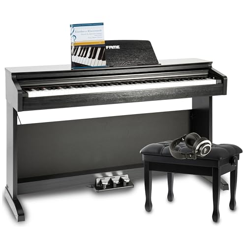 Fame DP-2000 BK Deluxe-Set, E-Piano, 88 Tasten, Hammermechanik, 16 Sounds, 128-fache Polyphonie, inklusive Klavierbank, Kopfhörer, Notensammlung, Schwarz Fame DP-2000 BK Deluxe-Set, E-Piano, 88 Tasten, Hammermechanik, 16 Sounds, 128-fache Polyphonie, inklusive Klavierbank, Kopfhörer, Notensammlung, Schwarz von Fame