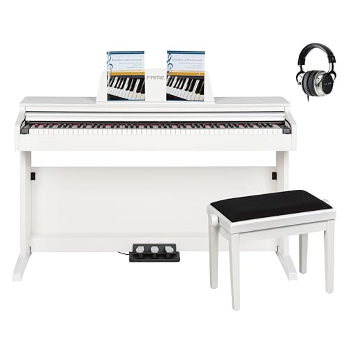 Fame DP-2000 WH Deluxe-Set, E-Piano, 88 Tasten, Hammermechanik, 16 Sounds, 128-fache Polyphonie, Effektprozessor, Studio Kopfhörer, inklusive Klavierbank und Notensammlung Fame DP-2000 WH Deluxe-Set, E-Piano, 88 Tasten, Hammermechanik, 16 Sounds, 128-fache Polyphonie, Effektprozessor, Studio Kopfhörer, inklusive Klavierbank und Notensammlung von Fame