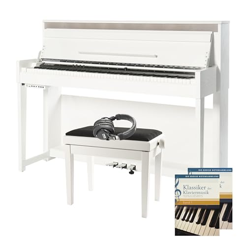 Fame DP-6500, E-Piano Set, 88 Tasten, Hammermechanik, 40 Sounds, USB MIDI, Aufnahmefunktion, Dreifachpedal, Klavierbank, Kopfhörer, Notensammlung, Weiß Fame DP-6500, E-Piano Set, 88 Tasten, Hammermechanik, 40 Sounds, USB MIDI, Aufnahmefunktion, Dreifachpedal, Klavierbank, Kopfhörer, Notensammlung, Weiß von Fame