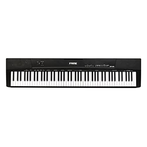 Fame DP-88 Stage Piano, E-Piano mit 32-facher Polyphonie, 88 Tasten, 16 Songs, 140 Sounds, Lautsprechern, anschlagdynamischer Klaviatur, Schwarz von Fame