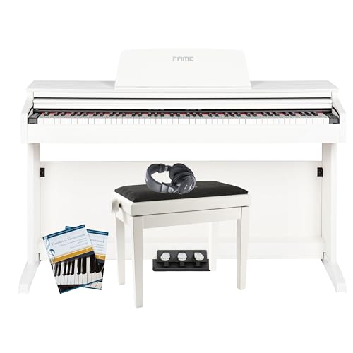 Fame Digitalpiano Set, DP-2000 WH, 88 Tasten, Hammermechanik, 16 Sounds, 128-fache Polyphonie, inklusive Klavierbank, Kopfhörer, Notensammlung Fame Digitalpiano Set, DP-2000 WH, 88 Tasten, Hammermechanik, 16 Sounds, 128-fache Polyphonie, inklusive Klavierbank, Kopfhörer, Notensammlung von Fame