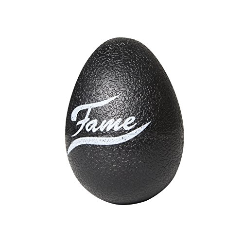 Fame Egg Shaker, Schwarz, Kompakter Kunststoff, Harmonischer Klang, Ideal für Percussion-Setups, Schulen, Kindergärten, Drum-Zirkel, Passt in Jackentasche von Fame
