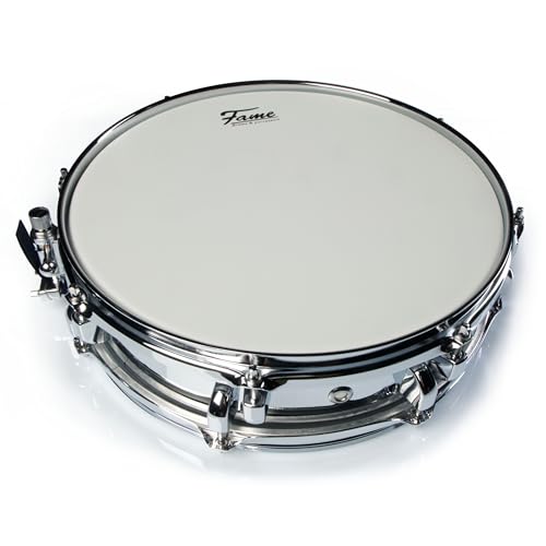 Fame FSSB-35 Piccolo Steel Snare Drum, 14x3.5 Zoll, Verchromt, Stahlkessel, Hohe Lautstärke, Durchsetzungsstarker Sound, Stabile Double-Lugs, Coated Drumhead von Fame