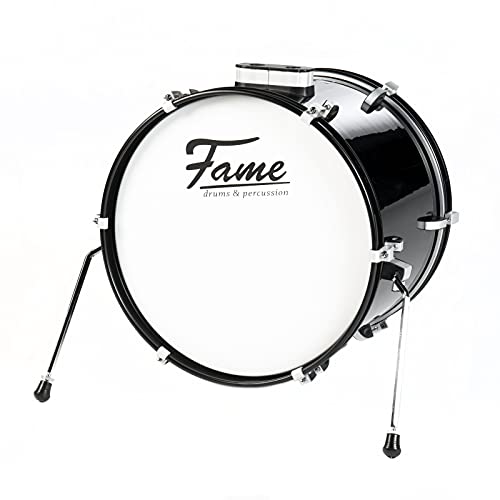 Fame First Step Bass Drum 18"x14", Piano Black, Mischholz Kessel, Aluminium Hardware, Vorgedämpftes Fell, Robuster Stahlspannreifen, Ideal für Schlagzeug Anfänger" von Fame