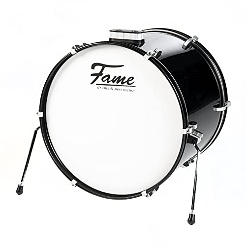 Fame First Step Bass Drum 22"x18", Mischholz, Piano Black, Aluminium Hardware, Stahlspannreifen, vorgedämpftes Fell von Fame
