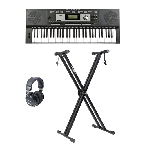 Fame G-300 Keyboard Set, 61 Tasten, Leicht Gewichtet, Digital, Stylearranger, 633 Sounds, 220 Styles, 128-fache Polyphonie, Inklusive Kopfhörer und Ständer von Fame