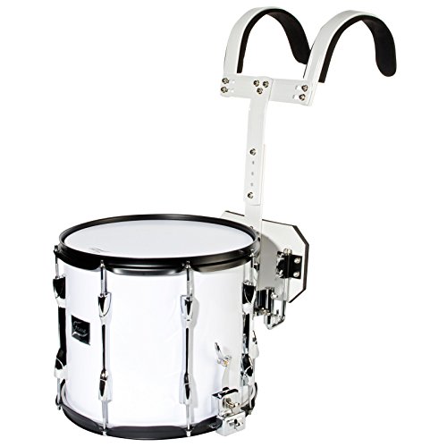 Fame Marching Snare 14x12"mit Tragegestell, Fußball Trommel, Marschtrommel, 7 kg, weiß, Musikverein, Umzüge, Remo Fell von Fame