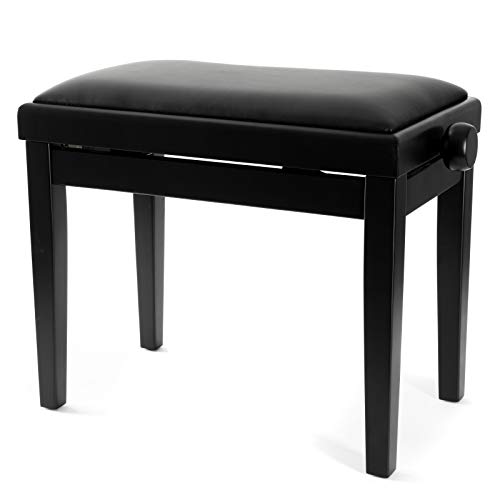 Fame PB-40C BK Klavierbank, Matt Schwarz, Höhenverstellbar, Echtleder Bezug, Gummifüße, 53cm Breite, 31cm Tiefe, 9kg Gewicht, Perfekte Ergänzung für Ihr Piano Fame PB-40C BK Klavierbank, Matt Schwarz, Höhenverstellbar, Echtleder Bezug, Gummifüße, 53cm Breite, 31cm Tiefe, 9kg Gewicht, Perfekte Ergänzung für Ihr Piano von Fame