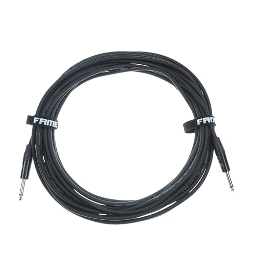 Instrumentenkabel 10m Fame Ultra - Professionelles, schwarzes Kabel mit Rean-Steckern, 0,22mm² Querschnitt, Hochwertiger Wendelschirm, Hohe Störfestigkeit Instrumentenkabel 10m Fame Ultra - Professionelles, schwarzes Kabel mit Rean-Steckern, 0,22mm² Querschnitt, Hochwertiger Wendelschirm, Hohe Störfestigkeit von Fame