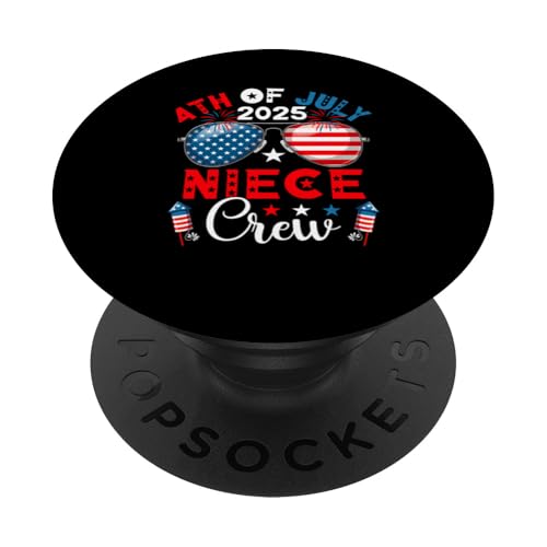 4. Juli 2025 Nichte Crew Sonnenbrille US-Flagge Familie PopSockets Klebender PopGrip 4. Juli 2025 Nichte Crew Sonnenbrille US-Flagge Familie PopSockets Klebender PopGrip von Family 4th Of July Costume