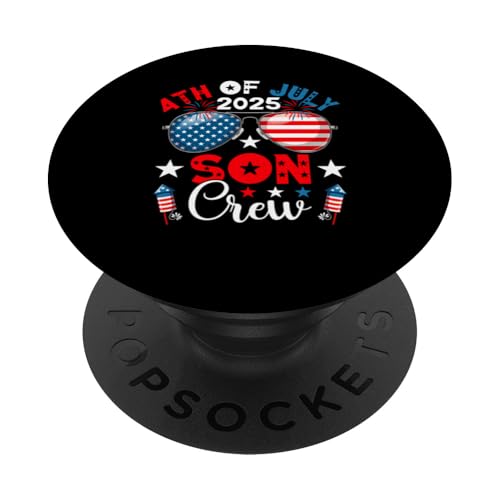 4. Juli 2025 Son Crew Sonnenbrille US-Flagge Familie PopSockets Klebender PopGrip 4. Juli 2025 Son Crew Sonnenbrille US-Flagge Familie PopSockets Klebender PopGrip von Family 4th Of July Costume