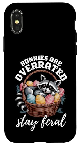 Bunnies Are Overrated Stay Feral Waschbär Lustiges Ostern Hülle für iPhone X/XS von Family Easter Day Gifts