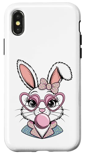 Osterhasengesicht Kokette Schleife Ästhetisch Happy Easter Day Hülle für iPhone X/XS von Family Easter Day Gifts