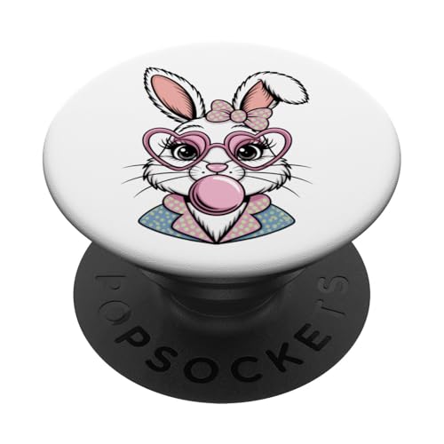 Osterhasengesicht Kokette Schleife Ästhetisch Happy Easter Day PopSockets Klebender PopGrip von Family Easter Day Gifts