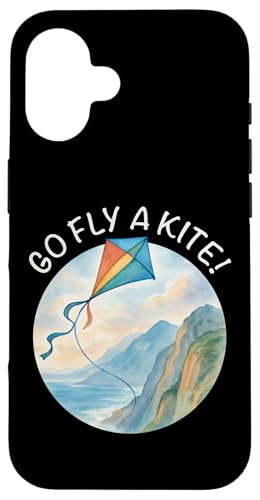 Go Fly a Kite! Aquarell Drachen über Küste Natur Kunst Hülle für iPhone 16 Go Fly a Kite! Aquarell Drachen über Küste Natur Kunst Hülle für iPhone 16 von Family Flight Kites Outdoor Fun by NLTS