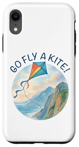 Go Fly a Kite! Aquarell Drachen über Küste Natur Kunst Hülle für iPhone XR Go Fly a Kite! Aquarell Drachen über Küste Natur Kunst Hülle für iPhone XR von Family Flight Kites Outdoor Fun by NLTS