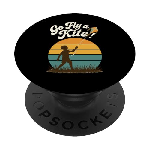 Go Fly a Kite Retro Sonnenuntergang Kind fliegender Drachen Szene Kunst PopSockets Klebender PopGrip Go Fly a Kite Retro Sonnenuntergang Kind fliegender Drachen Szene Kunst PopSockets Klebender PopGrip von Family Flight Kites Outdoor Fun by NLTS