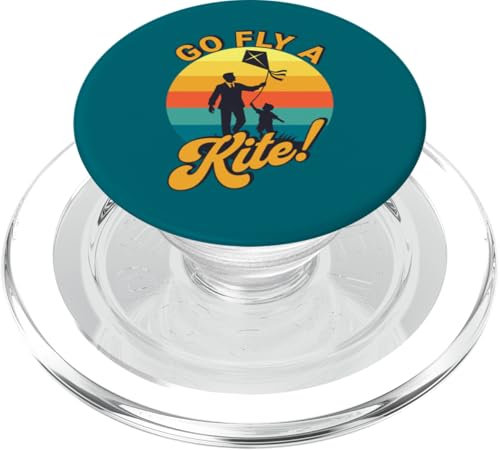 Go Fly a Kite! Retro Vater Sohn Drachen fliegende Silhouette Kunst PopSockets PopGrip für MagSafe Go Fly a Kite! Retro Vater Sohn Drachen fliegende Silhouette Kunst PopSockets PopGrip für MagSafe von Family Flight Kites Outdoor Fun by NLTS