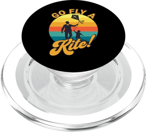 Go Fly a Kite! Retro Vater Sohn Drachen fliegende Silhouette Kunst PopSockets PopGrip für MagSafe Go Fly a Kite! Retro Vater Sohn Drachen fliegende Silhouette Kunst PopSockets PopGrip für MagSafe von Family Flight Kites Outdoor Fun by NLTS