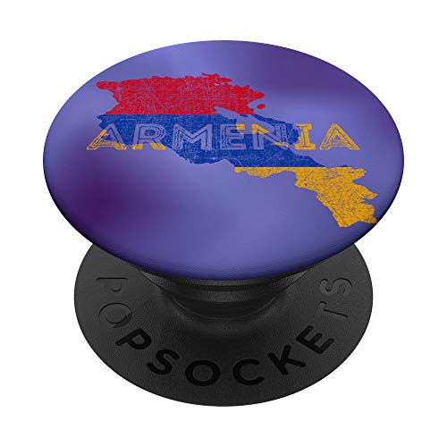 Armenische Karte und Flagge, Souvenir – Lila Armenien PopSockets mit austauschbarem PopGrip Armenische Karte und Flagge, Souvenir – Lila Armenien PopSockets mit austauschbarem PopGrip von Family Heritage Gifts