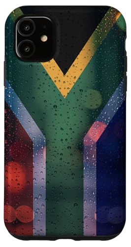 Hülle für iPhone 11 Südafrika-Regentropfen-Flagge – Südafrikanischer Stolz von Family Heritage Gifts