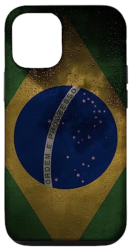 Family Heritage Gifts Hülle für iPhone 13 Brasilien-Flagge im Regentropfen-Stil, brasilianischer Stolz von Family Heritage Gifts