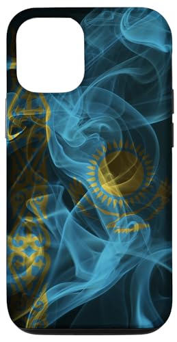 Hülle für iPhone 14 Pro Smoky Flagge Kasachstan – Rauch-Stil Kasachischer Stolz von Family Heritage Gifts