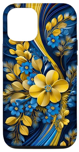 Hülle für iPhone 14 Ukraine Floral Style Flagge - Ukrainischer Stolz von Family Heritage Gifts