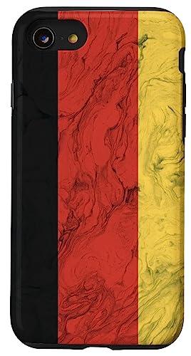 Hülle für iPhone SE (2020) / 7 / 8 Deutschland-Flagge und eleganter Hintergrund - Deutscher Stolz von Family Heritage Gifts