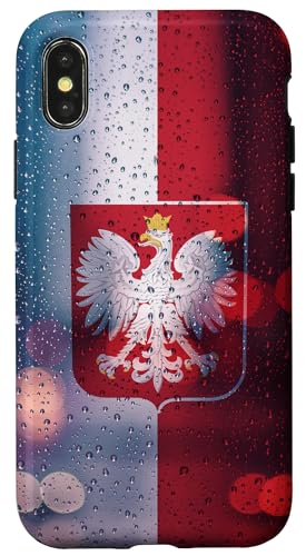 Hülle für iPhone X/XS Polen Regentropfen-Flagge – Polnischer Stolz von Family Heritage Gifts