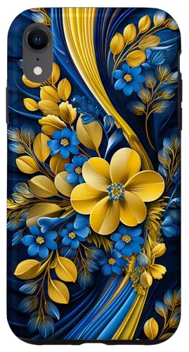 Hülle für iPhone XR Ukraine Floral Style Flagge - Ukrainischer Stolz von Family Heritage Gifts