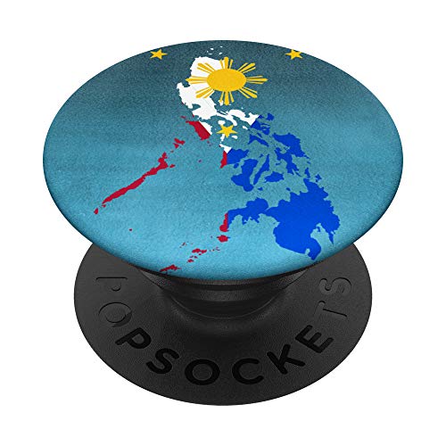 Philippinen-Flagge und Karten-philippinischer Ozean-Entwurf PopSockets PopGrip: Ausziehbarer Sockel und Griff für Handys/Tablets mit Tauschbarem Top von Family Heritage Gifts