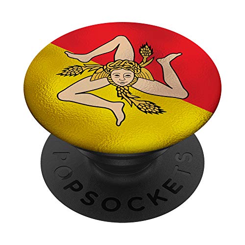 Sizilien-Flagge über hellem Entwurf - sizilianischer Stolz PopSockets mit austauschbarem PopGrip Sizilien-Flagge über hellem Entwurf - sizilianischer Stolz PopSockets mit austauschbarem PopGrip von Family Heritage Gifts