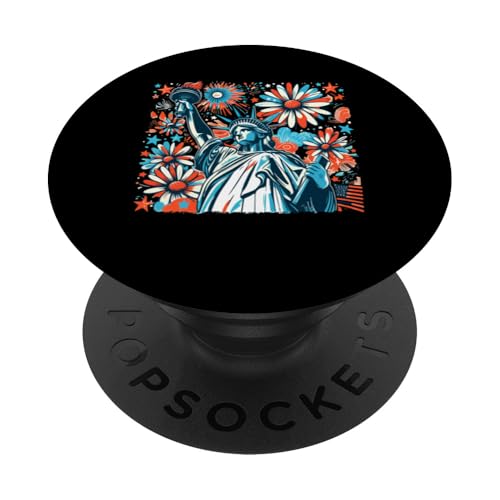 Statue Proud Liberty 4th Of July Flowers Matching Patriotic PopSockets Klebender PopGrip Statue Proud Liberty 4th Of July Flowers Matching Patriotic PopSockets Klebender PopGrip von Family Lover 4th Of July Costume