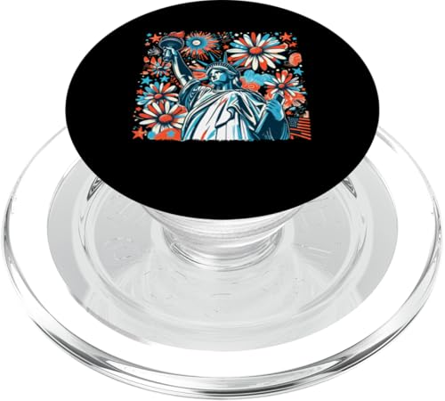 Statue Proud Liberty 4th Of July Flowers Matching Patriotic PopSockets PopGrip für MagSafe Statue Proud Liberty 4th Of July Flowers Matching Patriotic PopSockets PopGrip für MagSafe von Family Lover 4th Of July Costume