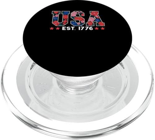USA Est. 1776 Proud 4th Of July Flowers Costume Patriotic PopSockets PopGrip für MagSafe USA Est. 1776 Proud 4th Of July Flowers Costume Patriotic PopSockets PopGrip für MagSafe von Family Lover 4th Of July Costume