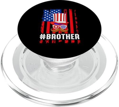 Brother Father's Day 4th July US Flag Men Sunglasses Lover PopSockets PopGrip für MagSafe Brother Father's Day 4th July US Flag Men Sunglasses Lover PopSockets PopGrip für MagSafe von Family Men 4th Of July Costume
