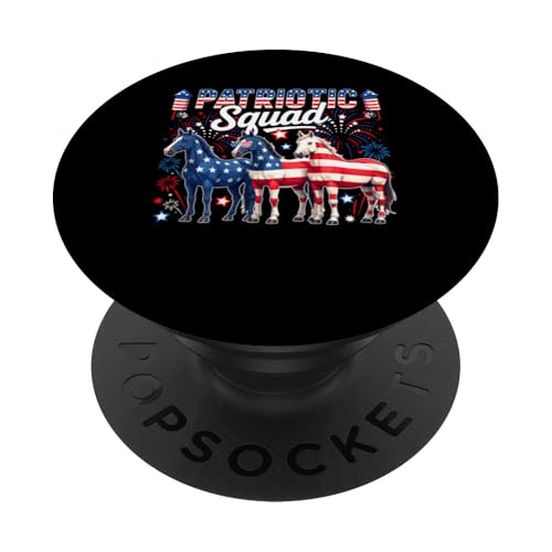 Patriotic Squad 4th July US Flag Three Cute Horses Farmer PopSockets Klebender PopGrip Patriotic Squad 4th July US Flag Three Cute Horses Farmer PopSockets Klebender PopGrip von Family Men 4th Of July Costume